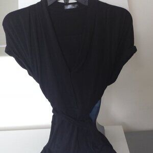 VENUS SIZE XS BLACK JERSEY WRAP TOP